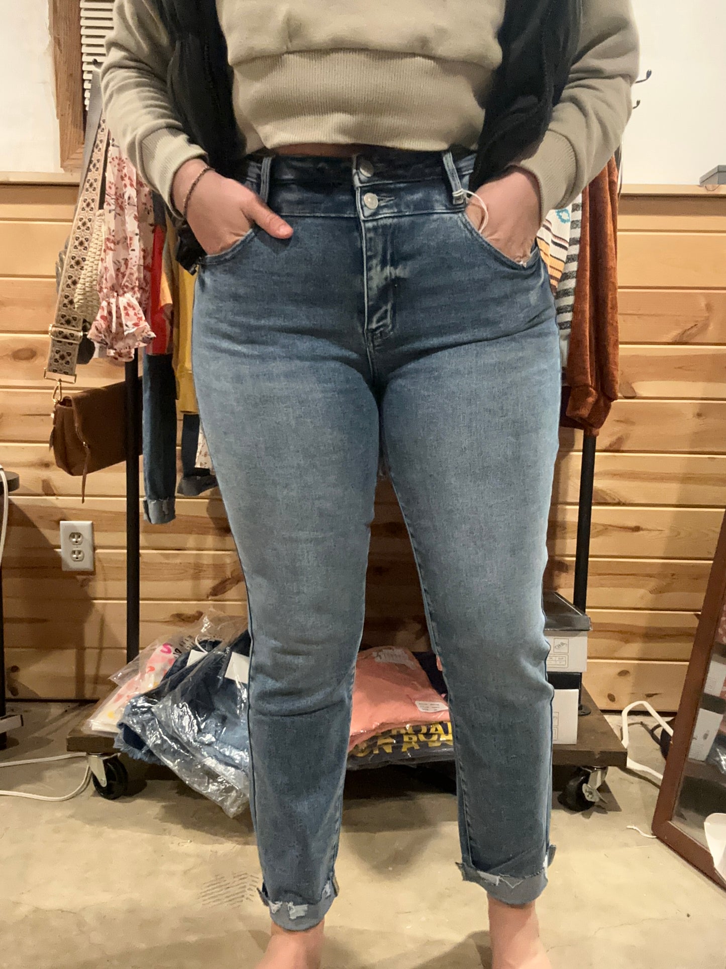 KanCan Esme High Rise Straight Leg