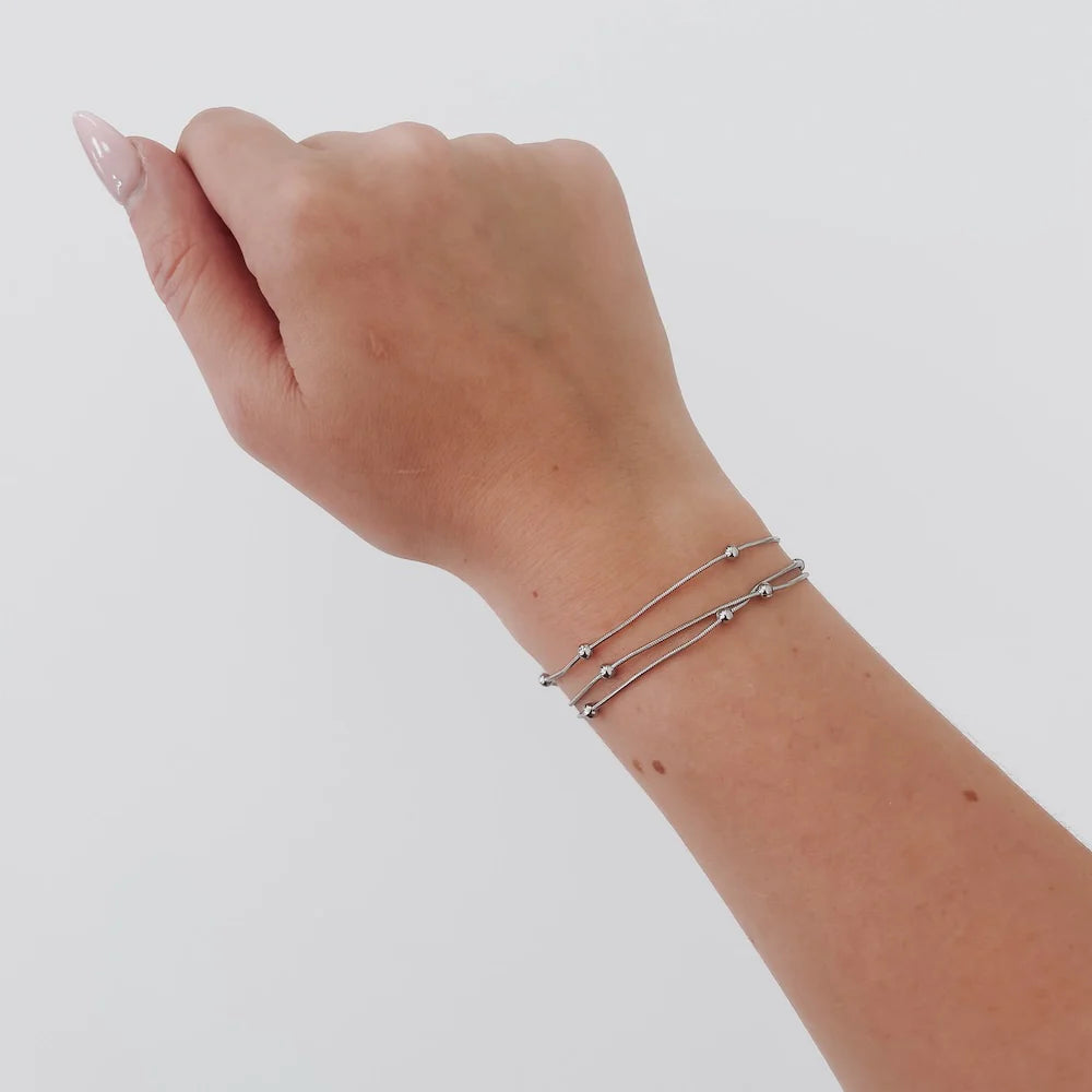 Destiny Layered Waterproof Bracelet - Silver