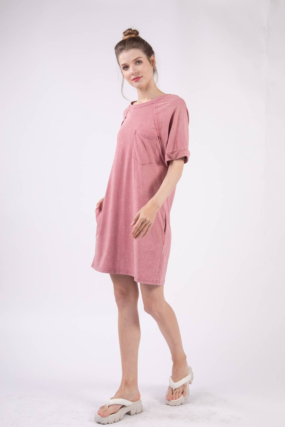 Oversized Washed T-Shirt Dress