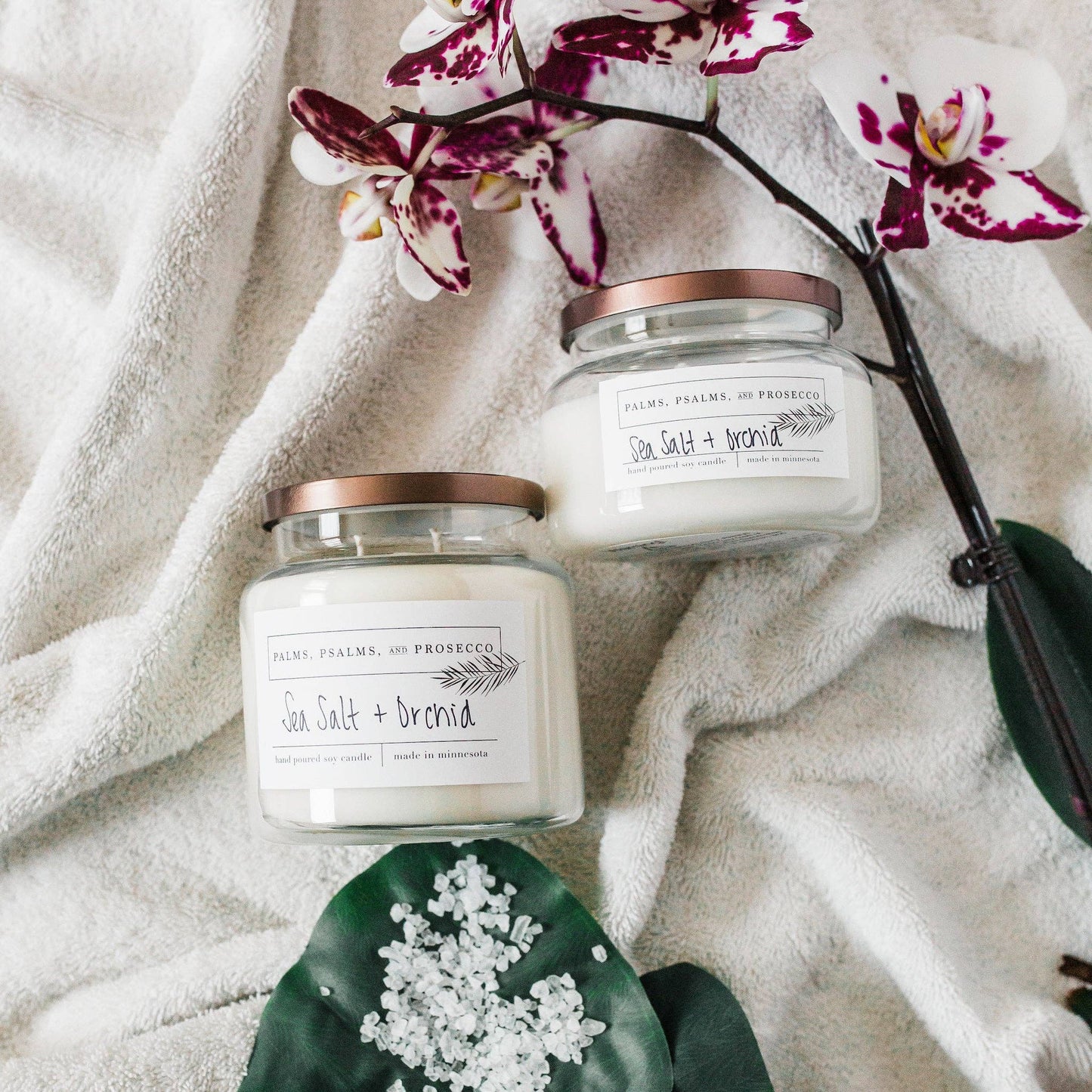 Sea Salt + Orchid Soy Candle: 8 oz.