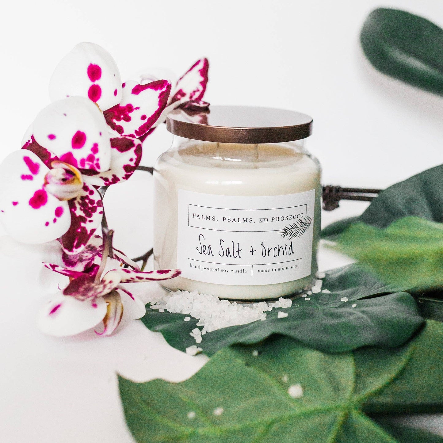 Sea Salt + Orchid Soy Candle: 8 oz.