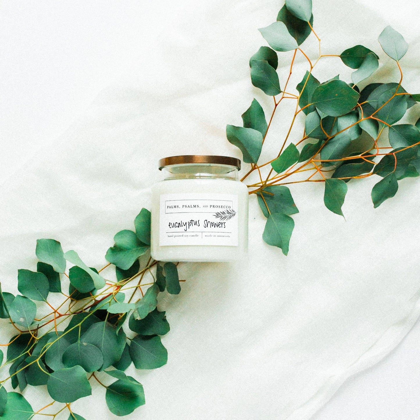 Eucalyptus Showers Soy Candle: 4 oz. Silver Tin