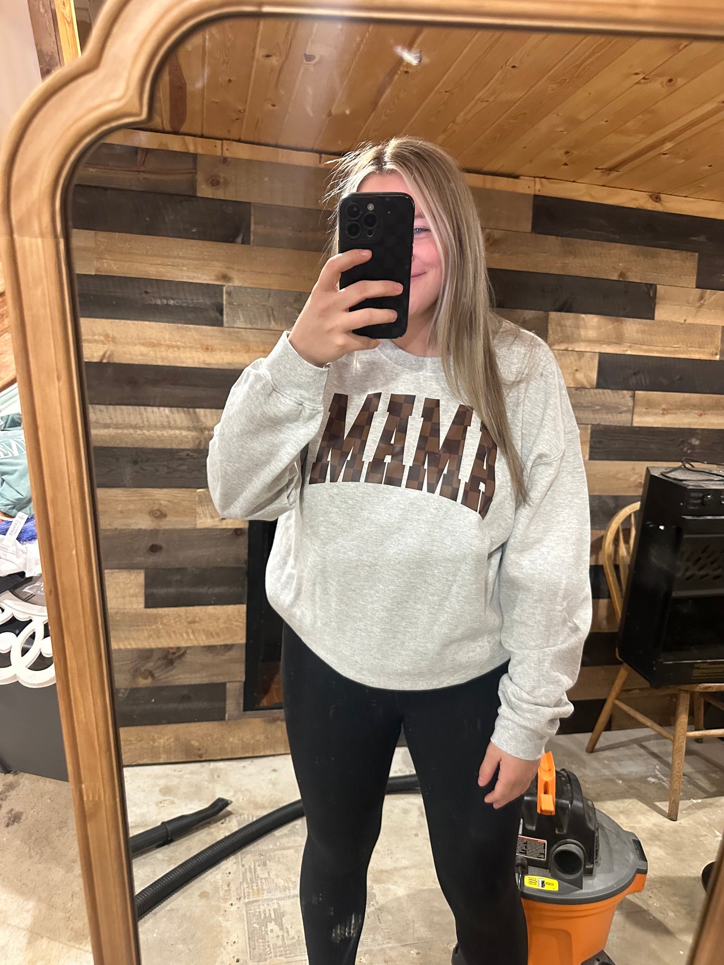 Checkered Mama Crewneck Sweatshirt