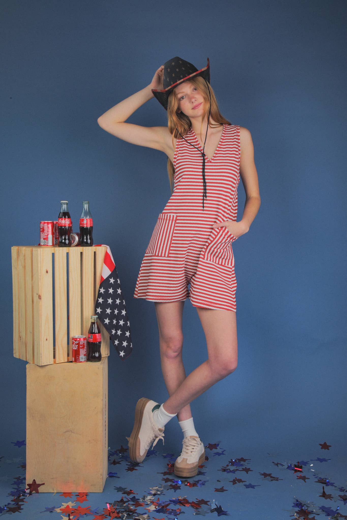 Striped Knit Casual Comfy Romper